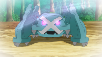 Metagross de Paul/Polo usando psíquico en un flashback del EP1203.