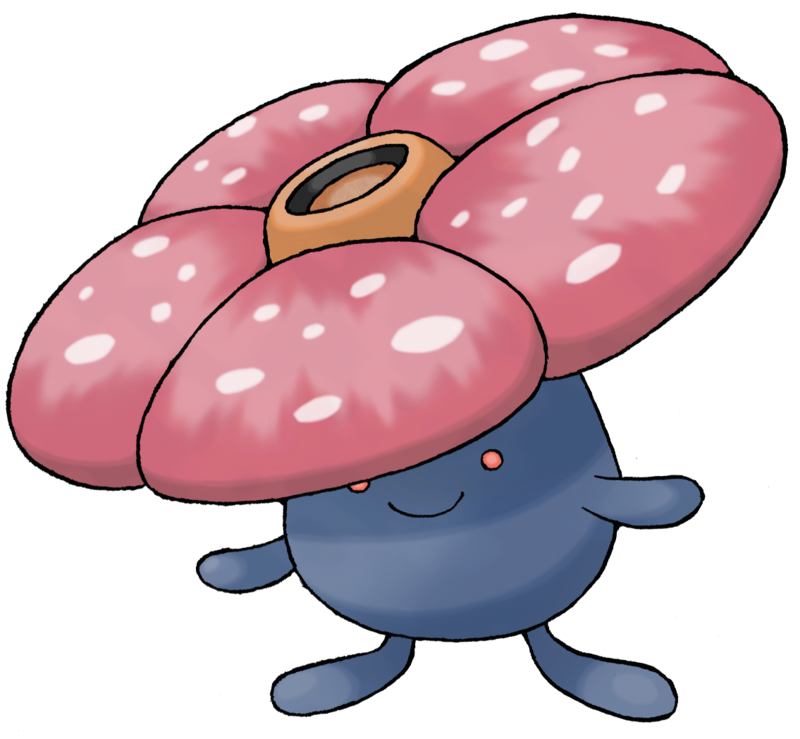 Entrenadores Pokemons - #45 Vileplume es un Pokémon de tipo planta/veneno  introducido en la primera generación. Es una de las dos evoluciones  posibles de Gloom. Vileplume posee los pétalos de flor más