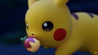 Pikachu llevando una baya Zanama en el VEP12.