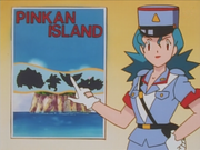 Cartel de Isla Rosada y sus Pokémon