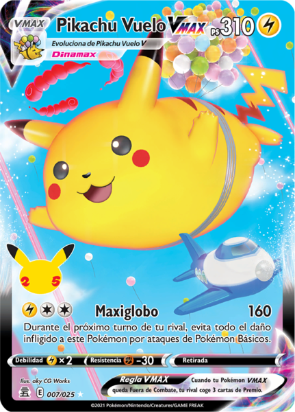 Archivo:Pikachu Vuelo VMAX (Celebraciones TCG).png