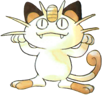 Meowth en Pokémon Rojo y Verde.