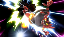 Incineroar usando hiperplancha oscura en Super Smash Bros. Ultimate.