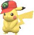 Imagen del Pikachu con gorra Hoenn en Pokémon Escarlata y Púrpura