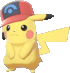 Imagen del Pikachu con gorra Sinnoh en Pokémon Espada y Escudo