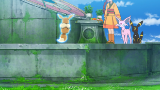 Espeon de Soleil/Sole usando psíquico.