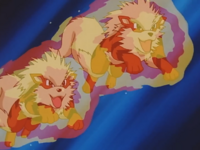 Arcanine usando rueda fuego.