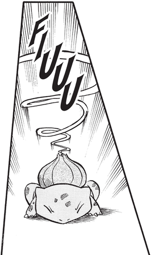 Bulbasaur del Profesor Oak preparando Látigo Cepa.
