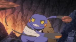Croagunk de Handsomeusando bomba fango.