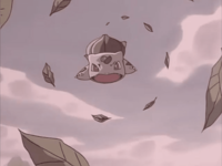 Bulbasaur usando hoja afilada.