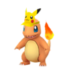 Charmander con gorro de Pikachu