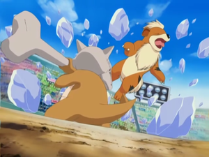 Marowak usando hueso palo.