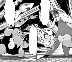 Oshawott y Samurott usando Voto Agua.