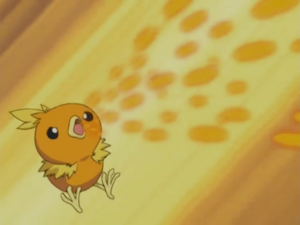 Torchic usando Sorpresa/Ascuas.