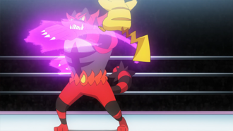 Incineroar usando golpe mordaza.