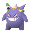 Gengar con disfraz de Halloween