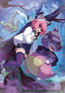 Ilustración de Sófora con sus Pokémon