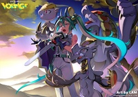 Ilustración alternativa de Miku dragón.