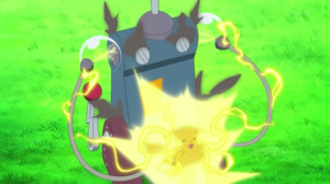 Pikachu usando rayo.
