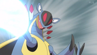 Armaldo del Equipo Rocket/Team Rocket usando garra de metal/garra metal.