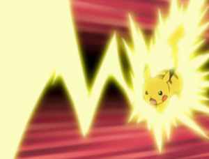Pikachu usando rayo.