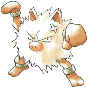 Primeape en Pokémon Rojo y Verde.