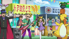 Rockero y cantante con gorras de Ampharos.
