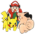 Ilustración de Isamu Akai, Clefairy y Pikachu en Pocket Monsters Aniki-hen (2).png