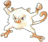 Mankey en Pokémon Rojo y Verde.