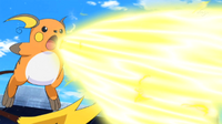 Raichu de Tierno/Raichu de Benigno usando rayo carga.
