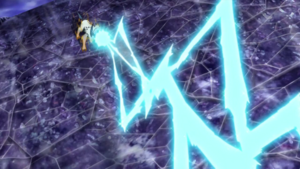 Absol de Lusamine/Samina usando rayo hielo.