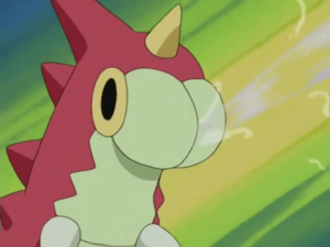Wurmple usando Lanza seda/Disparo Demora.