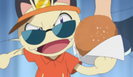 Meowth con una malasada.