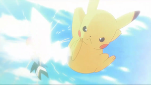 Pikachu usando cola férrea.