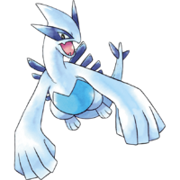 Lugia en la carátula de Pokémon Plata.