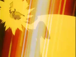 Pikachu usando rayo.