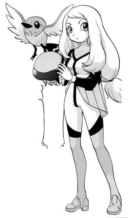 Y con su traje de entrenadora aérea.