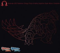 Ilustración del CD japonés con Groudon primigenio.