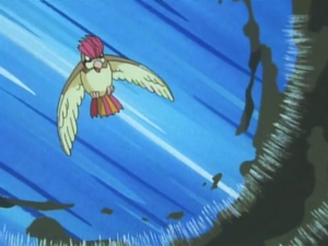 Pidgeotto de Ash usando tornado.
