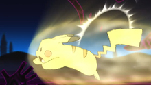 Pikachu usando carrera arrolladora.