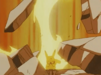 Pikachu usando Trueno.