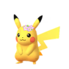 Pikachu con una corona de flores