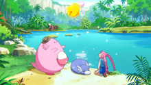Chansey usando campana cura.