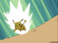 Pikachu usando ataque rápido.