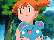 Azurill en brazos de Misty.