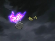 Finalmente, Spiritomb es derrotado y regresa a la piedra.