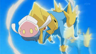 Manectric usando ataque rápido.