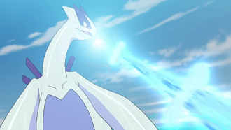 Lugia salvaje usando explosión aérea/aerochorro.