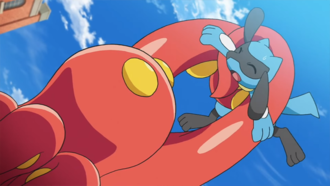 Octillery de un entrenador usando Envoltura/Constricción.