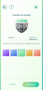 Tercera parte, seleccionar la foto y color para representar la medalla.